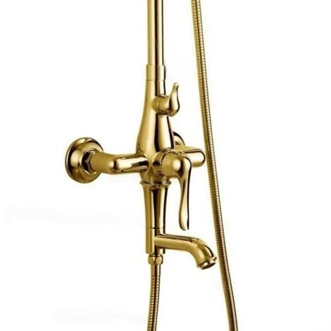 Antique Gold Style Curved Spout & Shower Column - Image 4