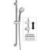 Chrome Stainless Steel Adjustable Shower Riser Rail Kit + Shower Head + Hose