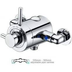 Thermostatic Concentric Exposed Shower Mixer Valve - 135mm To 165mm Centres