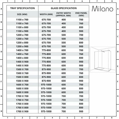 Milano Barq - Corner Walk In Wet Room Shower Enclosure With Grid Pattern Screens&44 Support Arms And 1400mm X 800mm White Tray - Black - Image 4