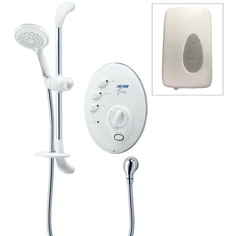Triton T300si 9.5kw Remote Digital Electric Shower White Chrome + Power Pack