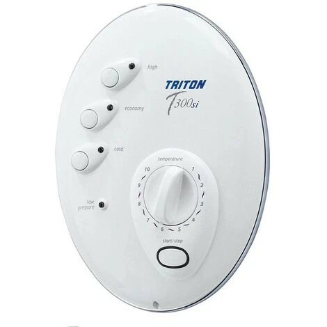 Triton T300si 9.5kw Remote Digital Electric Shower White Chrome + Power Pack - Image 3