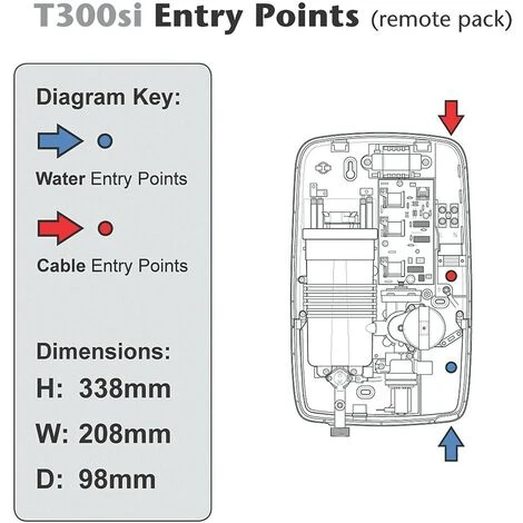 Triton T300si 9.5kw Remote Digital Electric Shower White Chrome + Power Pack - Image 4