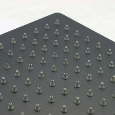 Matt Black Thermostatic Mixer Shower Set Square Black Twin Head Exposed Valve - Image 5