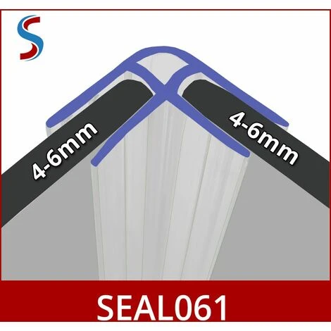Vertical Corner Shower Seal For Screens, Doors Or Panels | Fits 4, 5 Or 6mm Glass | For 90°Joints | SEAL061 (80cm) - Image 2