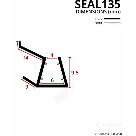 Bespoke Koralle Shower Seal For Screens, Doors Or Panels | Fits 4, 5 Or 6mm Glass | SEAL135 (80cm) - Image 3