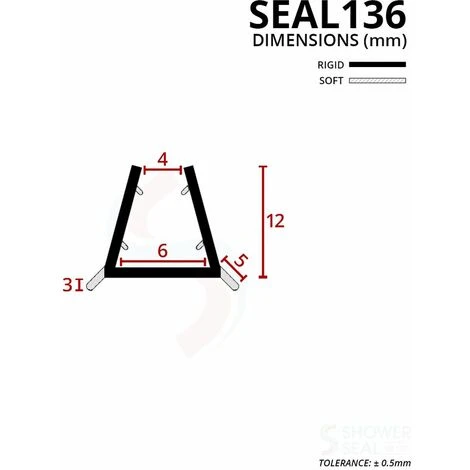 Shower Seal For Screens, Doors Or Panels | Fits 4, 5 Or 6mm Glass | Seals 1-3mm Gaps | SEAL136 (80cm) - Image 3