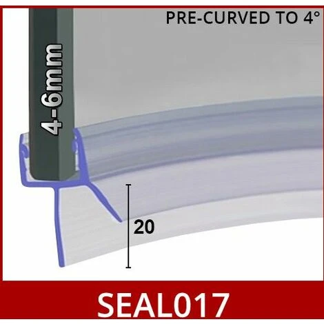 Pre-Curved Shower Seal For Screens, Doors Or Panels | Fits 4, 5 Or 6mm Glass | Seals 15-20mm Gaps | SEAL017 (85cm) - Image 2