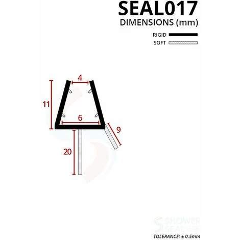 Pre-Curved Shower Seal For Screens, Doors Or Panels | Fits 4, 5 Or 6mm Glass | Seals 15-20mm Gaps | SEAL017 (85cm) - Image 3