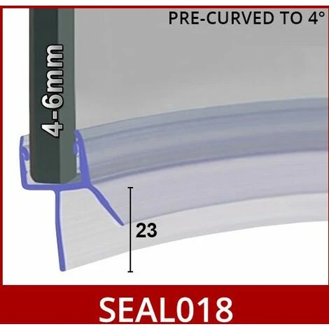 Pre-Curved Shower Seal For Screens, Doors Or Panels | Fits 4, 5 Or 6mm Glass | Seals 18-23mm Gaps | SEAL018 (85cm) - Image 2