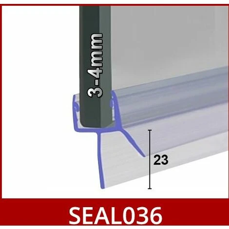 Shower Seal For Screens, Doors Or Panels | Fits 3 Or 4mm Glass | Seals 18-23mm Gaps | SEAL036 (80cm) - Image 2