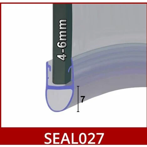 Pre Curved Shower Seal For Screens, Doors Or Panels | Fits 4, 5 Or 6mm Glass | Seals 3-7mm Gaps | SEAL027 (85cm) - Image 2