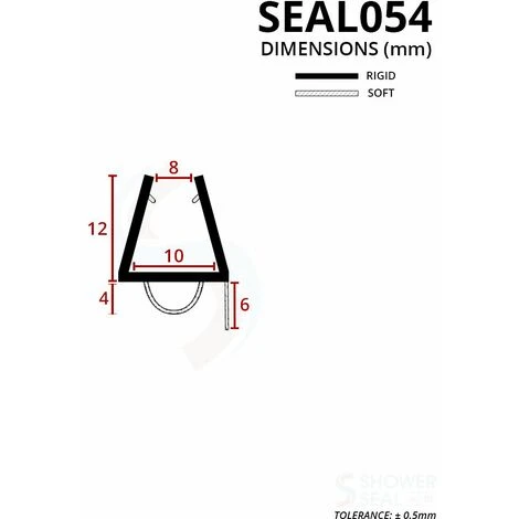 Shower Seal For Screens, Doors Or Panels | Fits 8, 9 Or 10mm Glass | Seals 4-6mm Gaps | SEAL054 (80cm) - Image 3