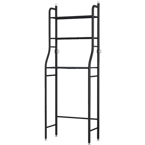 Livingandhome 3 Tier Over The Toilet Bathroom Storage Space Holder Stand, Black - Image 4