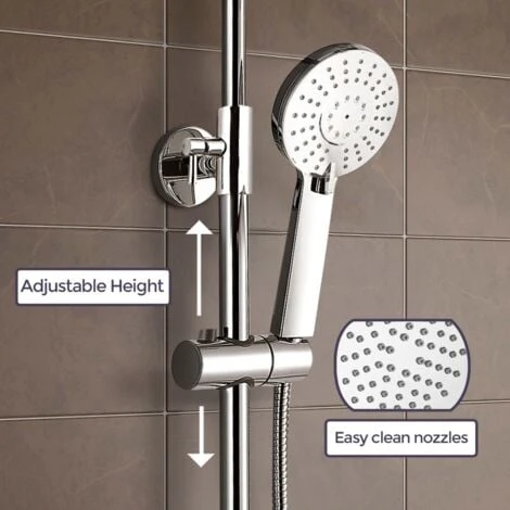 Fawley Round Thermostatic Exposed Twin Head Mixer Shower Set - Image 3