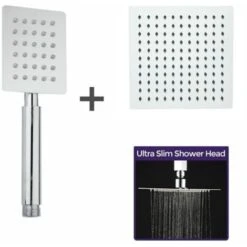 Accit 200mm Square Shower Head And Hand Set Chrome