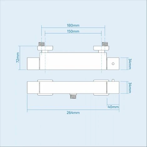 Erona Thermostatic Slider Rail Bar Shower Mixer Valve + Slider Rail Kit - Image 3