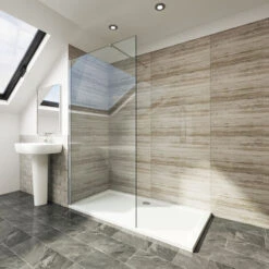 Elegant Walk In Shower Door Wet Room Screen Glass Tempered Safety Glass 1000 X 1850mm Clear Glass 6mm Glass