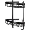 Croydex Matte Black Large Two Tier Corner Basket