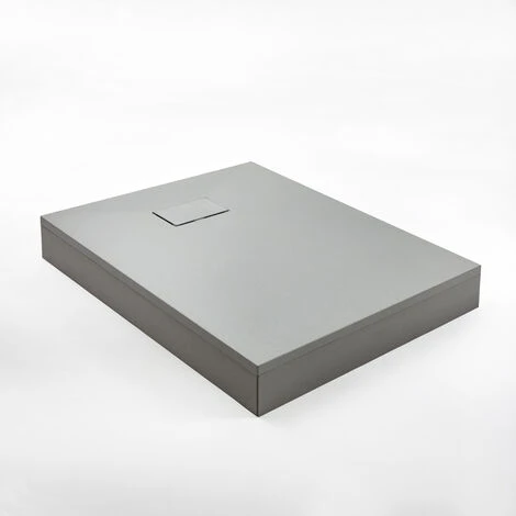 Milano Rasa - 1800mm Slate Effect Rectangular Shower Tray Side Panel And Fixing Kit - Light Grey - Image 3