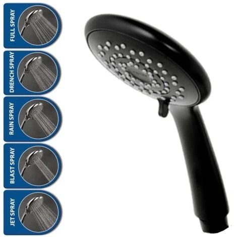 Triton Aspirante Enhance Electric Shower 9.5kW Matte Black 5 Spray Head Modern - Image 5