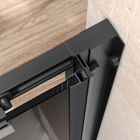 ELEGANT Black Shower Enclosure Sliding 1200 X 800 Mm Bathroom 8mm Nano Glass Shower Enclosure Easy Clean With 800mm Side Panel + Anti-Slip Shower Tray And Waste - Image 4