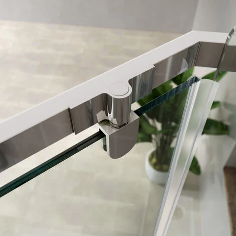 ELEGANT 900x900mm Pivot Pentagonal Shower Enclosure Semi-Frameless 8mm Tempered Glass Corner Shower Door - Image 4