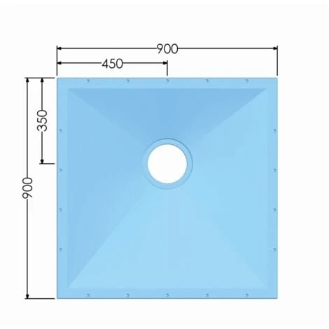AKW Tuff Form Wet Room Former 900mm X 900mm With GW90 Low Depth Gravity Waste For Vinyl Floor - Image 2