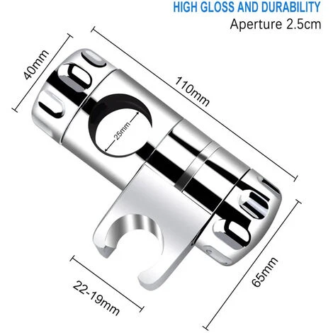 Shower Head Holder, Shower Head Slider, Slider Holder, Shower Holder For Shower Rod Adjustable For 25mm Shower Head Holder - Image 5