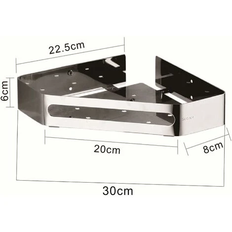 Corner Bathroom Shower Shelf 304 Stainless Steel Polishing Treatment Triangular Bathroom Shelf Silver 2 Piece Shelves - Image 5