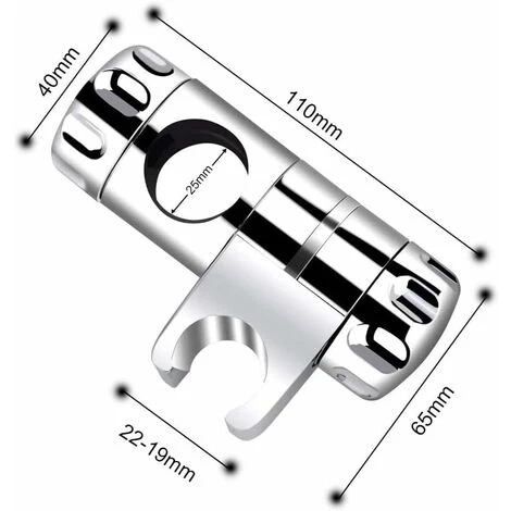 Shower Bracket, Universal Hand Adjustable Shower Head Bracket, Fixed Shower Heads, 25MM ABS Rail Slide Bar Flange Adjustable Shower Bracket, 90 Degree Adjustable SOEKAVIA - Image 4