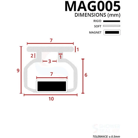 Magnetic Shower Seal For Screens Or Doors | Fits Into A Channel | Sold As Pairs | MAG005 (200cm) - Image 2