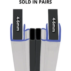 Magnetic Shower Seal For Screens Or Doors | Fits 4, 5 Or 6mm Glass | Sold As Pairs | MAG013 (200cm)