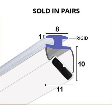Magnetic Shower Seal For Screens Or Doors | Fits Into A Channel | Sold As Pairs | MAG018 (200cm)