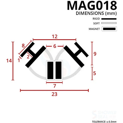 Magnetic Shower Seal For Screens Or Doors | Fits Into A Channel | Sold As Pairs | MAG018 (200cm) - Image 2