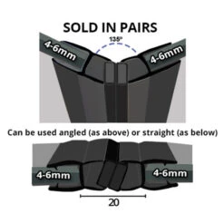 Black Magnetic Shower Seal For Screens Or Doors | Fits 4, 5 Or 6mm Glass | Sold As Pairs | MAG001B (200cm)