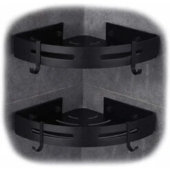 Shower Shelf Corner Shelf Shower Basket Drill-co.ukee Shower Shelves For Bathroom, Space Aluminum, Matte Finish, Bathroom Shelf, 2-Piece Black SOEKAVIA