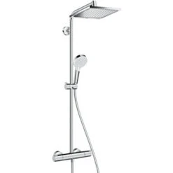Hansgrohe Crometta E Showerpipe 240 1 Jet With Thermostatic Shower Mixer, Chrome (27271000)