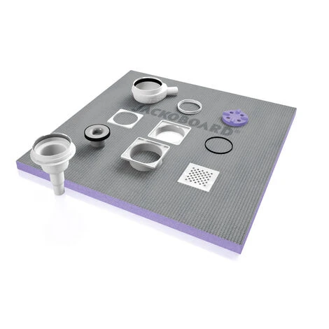 Jackon Tileable Shower Tray Aqua Centered 900x900x40mm With Free Vertical Drain (4512087 + 4512008) - Image 2