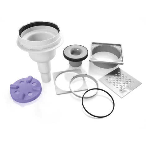 Jackon Tileable Shower Tray Aqua Centered 900x900x40mm With Free Vertical Drain (4512087 + 4512008) - Image 3