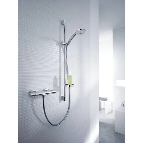 Hansgrohe Croma 100 Shower Set With Ecostat Comfort Thermostatic Mixer And Shower Rail 90 Cm + 3jets Hand Shower , Chrome (27085000) - Image 2