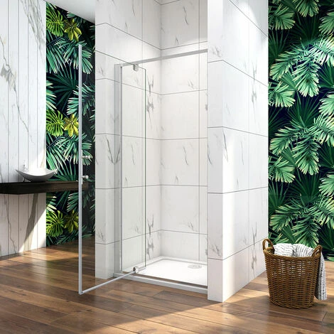 Acezanble 700mm Framed Pivot Shower Door Enclosure 1850mm Height Safety Tempered Glass Screen - Image 3