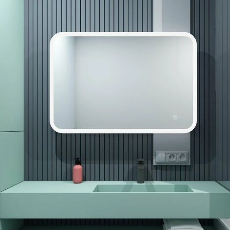 Lisa 500x700mm Illuminated LED Bathroom Mirror With Demister Pad Touch Sensor 3 Color Dimmable Wall Mounted Vertical Horizontal