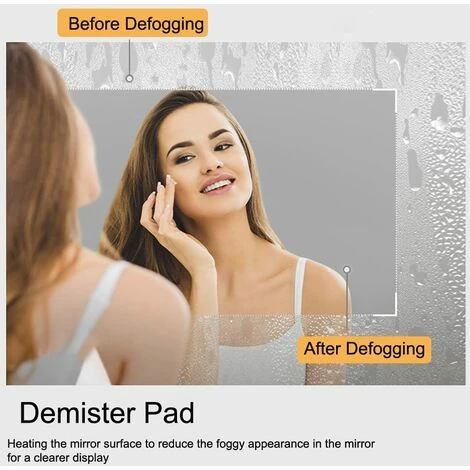 Lisa 500x700mm Illuminated LED Bathroom Mirror With Demister Pad Touch Sensor 3 Color Dimmable Wall Mounted Vertical Horizontal - Image 5