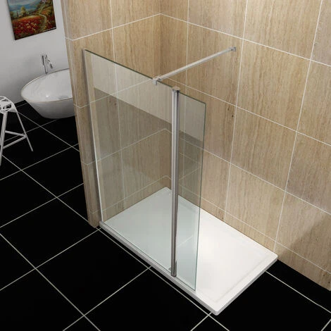 ELEGANT Walk In Shower Door 300mm Flipper Shower Screen Waterproof Pivot Door - Image 2