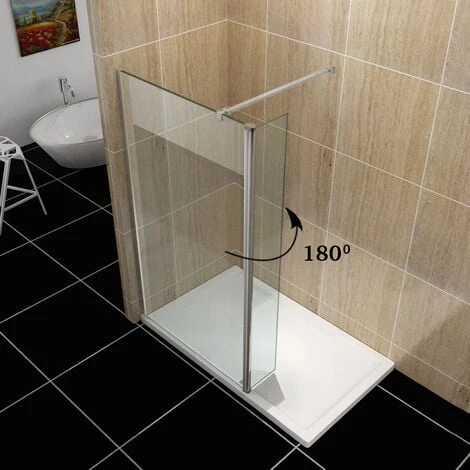 ELEGANT Walk In Shower Door 300mm Flipper Shower Screen Waterproof Pivot Door - Image 5