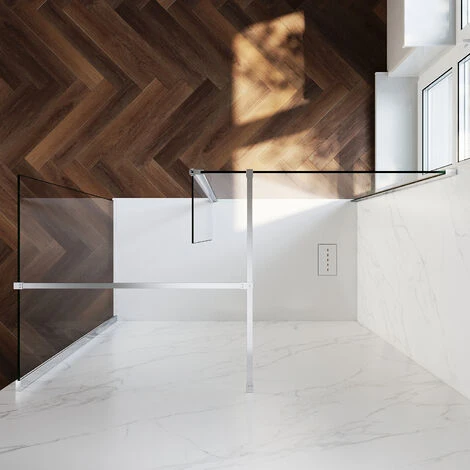 ELEGANT Tempered Glass Shower Door 760mm Walk In Shower Screen Cabin 300mm Flipper Side Panel With 700mm Side Screen - Image 2