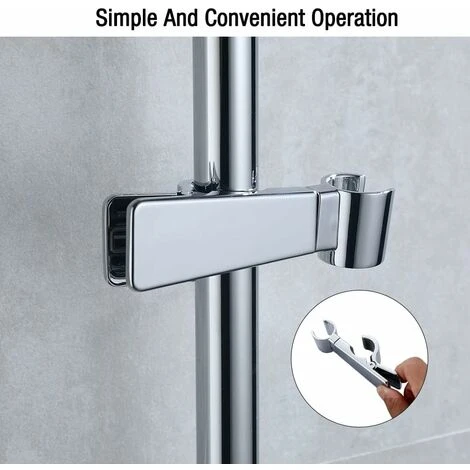 Hand Shower Holder, 18-25MM Shower Head Holder, Replaceable Wall Mounted Shower Head Attachment, Universal Hand Shower Holder, Height Adjustable Shower Slider Without Drilling - Image 3