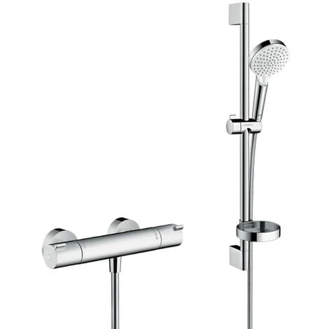 Hansgrohe Ecostat Set Thermostatic Mixer + Crometta Vario Hand Shower With Soap Dish (13211000-Crometta2)
