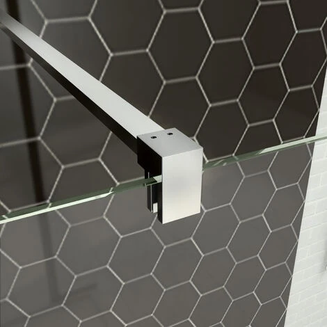 ELEGANT Frameless 760mm Walk In Shower Enclosure 6mm Tempered Glass Shower Door Screen Wet Room - Image 5